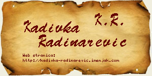 Kadivka Radinarević vizit kartica